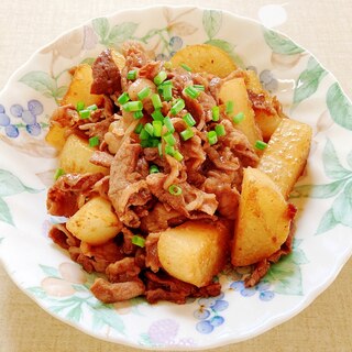 大根と牛肉の焼肉のタレ炒め